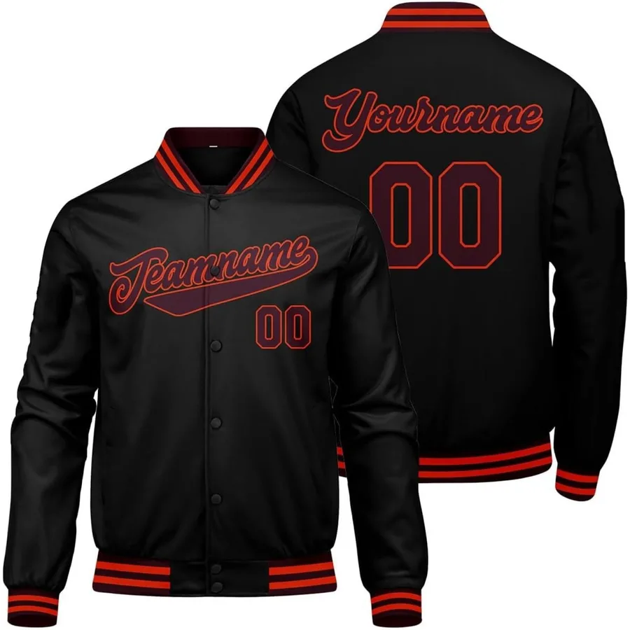 Men's Custom Black Brown Varsity Jacket